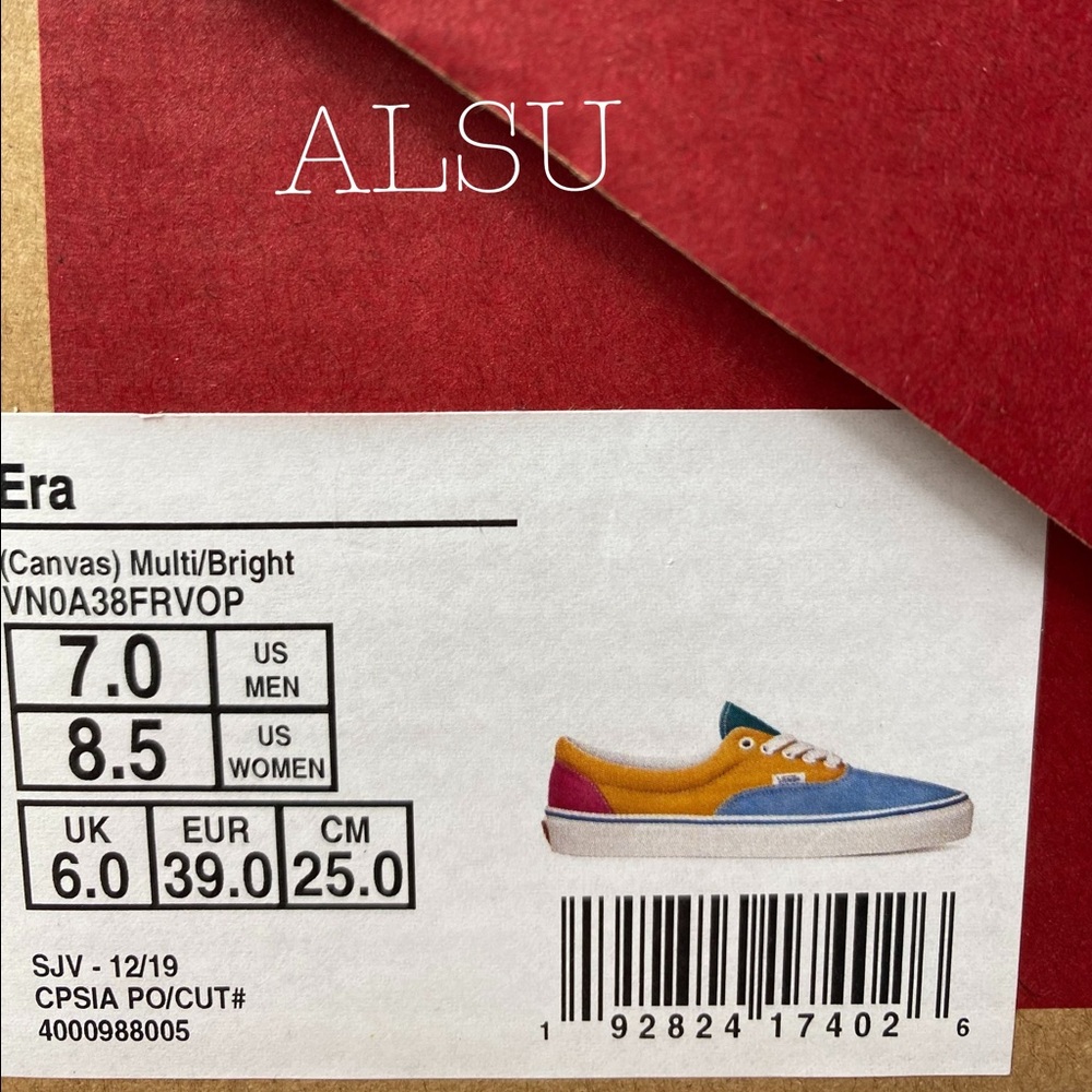 💖MEGA SALE💖VANS ERA Canvas Multi Low Sneakers Casual Women’s 6.5 VN0A38FRVOP - Picture 9 of 11